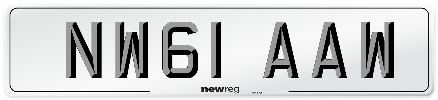 NW61 AAW Number Plate from New Reg